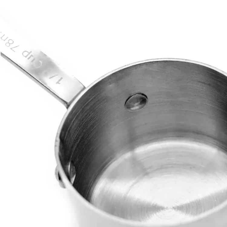 Edelstahl-Messlöffel und Becherset Benutzer definierte Messbecher Küchenmetall-Messbecher