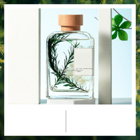 Bouteilles vides en verre transparent de 200 ml pour diffuseur à bâtonnets avec bouchon en caoutchouc - Cadeaux de luxe pour anniversaires et mariages