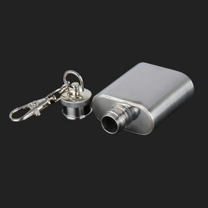 Petite gourde personnalisée avec logo, 2 oz, pour <span class=keywords><strong>alcool</strong></span>, whisky, vin, poche, portable, en acier inoxydable, mini gourde de 1 oz, 2 oz, avec porte-clés - Product Image 5