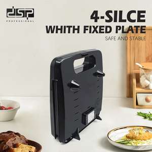 DSP Hot Sale1400W <span class=keywords><strong>Pro</strong></span> Sandwich Maker - 4 tranches de verrouillage automatique, Cool-Touch et plaques antiadhésives pour petit déjeuner/bureau/fête - Product Image 4