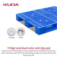 Palette en plastique KUDA 1210C-WGCZ avec tube en acier intégré, palette de stockage logistique, plateforme de manutention des marchandises, 1200x1000x150mm