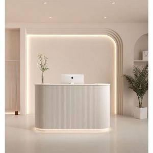 Bureau de réception moderne pour salon de beauté avec comptoir de caisse, table de réception blanche économique pour bureau - Product Image 1