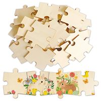 50 pièces de puzzles en bois vierges non finies, grandes plaques de bois naturel pour peinture DIY, graffiti, artisanat, décoration artistique