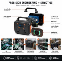 Batterie externe portable 300W tout-en-un avec haut-parleur Bluetooth pour le camping en plein air, les pique-niques et les appareils électroménagers AC 220V