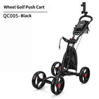 Carrito de Golf Plegable PGM de 4 Ruedas con Freno Manual, Soporte para Sombrilla y Porta Botella de Agua, Carrito Manual Ligero