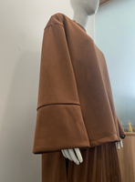 Ensemble Coordonné R-438 Abaya Islamique d'Hiver 2 Pièces pour Femme, Longueur Cheville, Manches Longues, en Polyester, Élégant et Uni pour Usage Quotidien et Fêtes