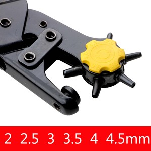 <b>Belt</b> Punch <b>Tool</b> 2 4.5 Mm Heavy Duty 6 Round Hole Yellow Handle For Leather <b>Belt</b> Drilling Diy Use - Product Image 5