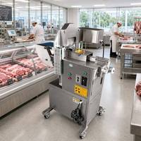 Trancheuse à viande fraîche et de volaille désossée modèle 260, double vitesse, avec moteur de lame 400W, moteur de levage 750W et moteur d'alimentation 25W