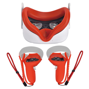 Kit de accesorios de silicona VR suave con cubierta facial y cubierta de controlador para <span class=keywords><strong>Oculus</strong></span> <span class=keywords><strong>Quest</strong></span> <span class=keywords><strong>2</strong></span> Touch Grips con correa de mano - Product Image 4