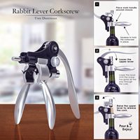 Ensemble cadeau ouvre-bouteille en alliage de zinc avec coupe-capsule, bouchon verseur et tire-bouchon spirale supplémentaire, dans une élégante boîte en bois
