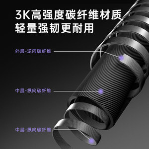 Bastones de Trekking de Fibra de Carbono Telescópicos de 3 Secciones Ajustables Portátiles para Senderismo y Esquí al Aire Libre - Product Image 3