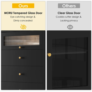 <span class=keywords><strong>Commode</strong></span> verticale en bois à <span class=keywords><strong>6</strong></span> <span class=keywords><strong>tiroirs</strong></span> de 23.<span class=keywords><strong>6</strong></span> ''avec portes en verre trempé Armoire de rangement simple mais durable - Product Image 5