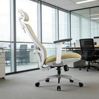 Chaise de bureau ergonomique à hauteur réglable avec support lombaire en mousse à mémoire de forme 2D, accoudoirs en PU et base pivotante pour usage domestique ou professionnel