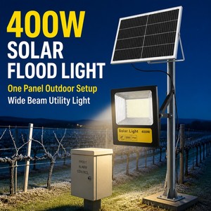 <span class=keywords><strong>Projecteur</strong></span> <span class=keywords><strong>solaire</strong></span> LED en aluminium avec panneau, étanche, 400 watts, pour cour, solution d'éclairage <span class=keywords><strong>solaire</strong></span> haut de gamme - Product Image 2