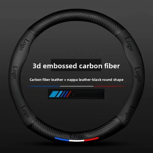 Fundas de <span class=keywords><strong>Volante</strong></span> Universales de Cuero y Fibra de Carbono para Automóviles Bmw, Audi, Toyota, Mercedes-Benz, Honda, Nissan, Hyundai, <span class=keywords><strong>Ford</strong></span> - Product Image 4