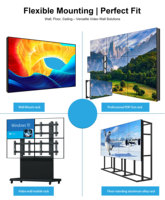Écran LCD de 55 pouces à cadre fin de 0,88 mm, panneau mural vidéo, écran tactile pour kiosque, écran publicitaire, affichage OEM