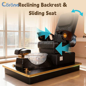 <span class=keywords><strong>Chaise</strong></span> de spa pour pédicure ergonomique, construction durable, pour salon de manucure avec bol à pieds en verre - Product Image 3