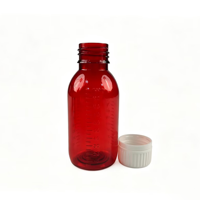 Flacon ovale en PET ambré pour médicaments sur ordonnance et flacon en PET pour sirop avec couvercle et échelle graduée, pour médicaments liquides et sirops
