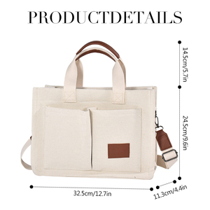 Stylish Eco-friendly Women's Green Canvas Crossbody Tote <b>Bag</b> Large Capacity Customizable Logo <b>Reusable</b> Casual Shoulder <b>Bag</b> - Product Image 2