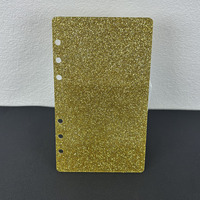Défi mensuel d'argent de luxe budgétisation planificateur personnel 6 trous coloré paillettes acrylique couverture Agenda diviseur liant acrylique A6
