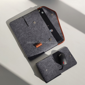Ulike Custom Durable Soft Portable Simple Felt Material Shockproof Unisex Laptop Sleeve <b>Case</b> Pockets Large Capacity <b>Computer</b> Bag - Product Image 3