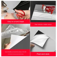 Lentille en PET de style moderne miroir de scène pour tapis de mariage autocollant adhésif pour mur et sol décalcomanie de couleur argent or blanc souple