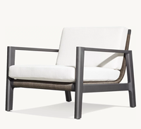Ensemble de chaises longues et de canapés d'extérieur en aluminium moderne MESA, personnalisable en blanc, résistant aux intempéries, pour hôtel et jardin