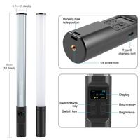 PULUZ Lampe à main RVB 132 LED 2500K 9000K CRI95+ 8W, lumière d'appoint portable pour photo avec 20 effets pour vidéo et vlogging