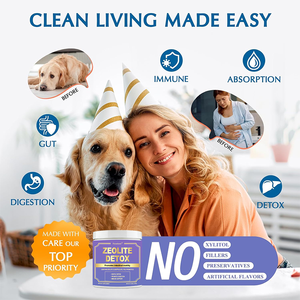 Suplemento en Polvo de Zeolita Clinoptilolita de 1500 mg, Desintoxicante Suave con Probióticos y <span class=keywords><strong>FOS</strong></span>, Promueve la Digestión y la Motilidad Intestinal - Product Image 4