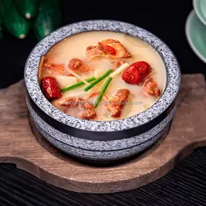 Cucina coreana Dolsot Bibimbap ciotola di pietra per zuppa di riso