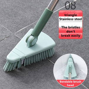 Brosse à sol triangulaire rétractable à long manche de 47 pouces (120 cm), brosse pour aquarium, brosse à poils durs pour sol, coin - Product Image 5