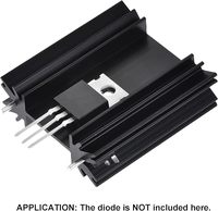 Dissipateur thermique en aluminium usiné CNC 25x34x12mm TO-220 avec 2 broches de support, noir, 10 pièces (JIA Chine) pour transistors et diodes