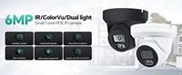 Cámara IP PoE DNAA de 6MP con Detección de Líneas Cruzadas, Doble Luz, Mini Torreta, Micrófono, Lente Fija de 2.8mm, Detección Humana, Alto Rendimiento