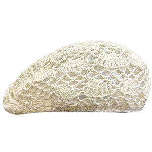 2025 nouveauté femmes à la main <span class=keywords><strong>Crochet</strong></span> béret printemps et été mince tissé creux sac tête casquette décontracté artistique peintre chapeau - Product Image 5