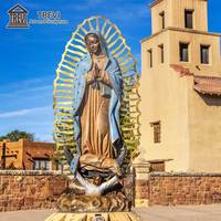 Statue extérieure de la Vierge Marie catholique en bronze de grande taille Notre-Dame de Guadalupe Sculpture