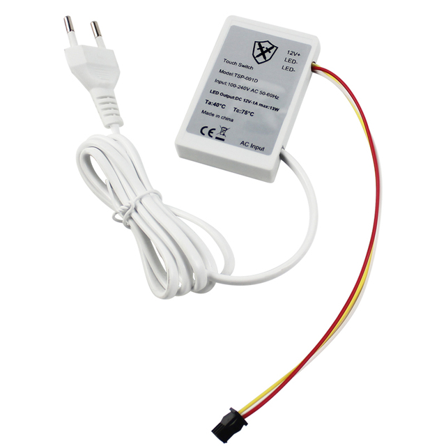 AC110V 220V 12W 1A EU Plug Bathroom Mirror LED Light Inductive One/Three Colors Touch Sensor Dimmer Single Key Switch