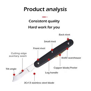 Cuchillos de injerto plegables para jardinería, tijeras de poda para injertar y cortar plántulas y árboles - Product Image 4