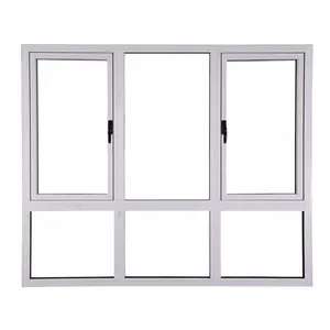 UPVC /pvc窗户平开窗或滑动式双钢化低射玻璃窗和门