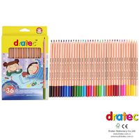 Ensemble de crayons de couleur en bois naturel de taille standard, crayons de couleur imprimés en bois personnalisés, taille complète, 36 crayons
