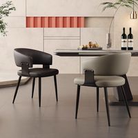 Chaise de salle à manger minimaliste de style italien avec cadre en métal et dossier rembourré pour la maison, le restaurant, l'hôtel - Meubles de maison