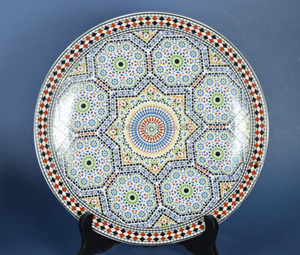 2025 plat en porcelaine marocaine décoré motif marocain assiette à motif mosaïque en céramique assiettes traditionnelles marocaines - Product Image 6