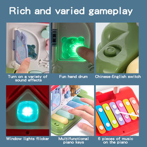 Cube d'activités éducatives précoces pour bébé, jouets musicaux, <span class=keywords><strong>maison</strong></span>, <span class=keywords><strong>jeux</strong></span> d'apprentissage pour enfants, blocs de jeu, xylophone, cube de piano avec lumière - Product Image 4