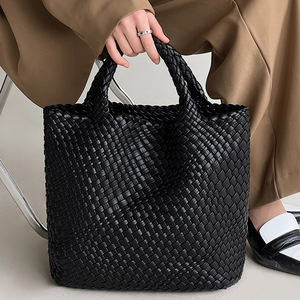 Bolso Tote Tejido a Mano, Bolso de Mujer, Bolsos de Hombro de Cuero Vegano, Bolsos Tote de Playa de Verano 2026, Bolsos Tote Grandes de Viaje - Product Image 4