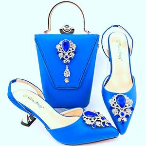 Conjunto de zapatos y bolsos italianos a la moda para mujer, zapatos de fiesta nigerianos y bolsos a juego para boda, bombas de fiesta africanas con monedero - Product Image 4