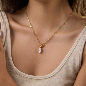 <b>Titanium</b> Steel Zircon Clavicle <b>Chain</b>, Anti-fade Stainless Steel Necklace, Light Luxury Niche Jewelry for Women - Product Image 1