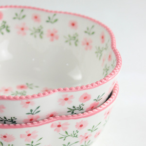 Vente en gros de bols à riz à motifs floraux originaux, bols à soupe de haute qualité, bols en céramique sous glaçure, et céramiques fraîches et élégantes - Product Image 3