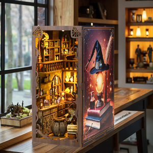 Kit de Coin de Livre 3D en Bois Personnalisé, <span class=keywords><strong>Magique</strong></span> et Amical, pour Étagère, Décoration de Bibliothèque, Bricolage, Jouet Puzzle - Product Image 6