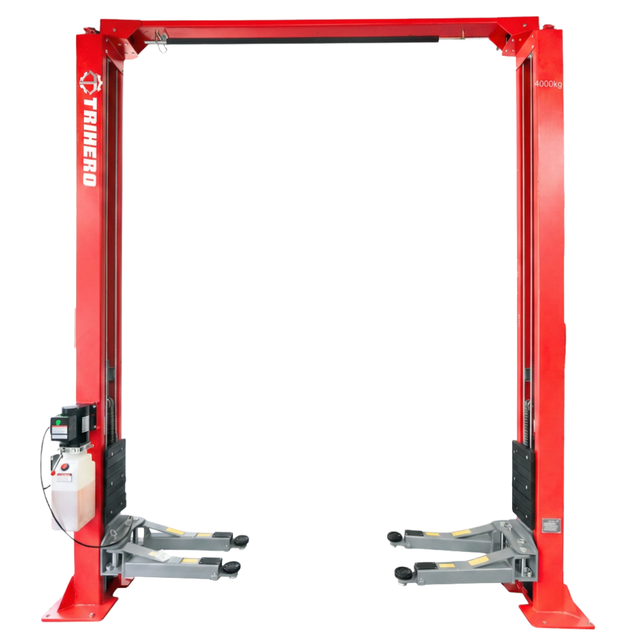 Heavy Duty 4T Gantry Hydraulic Car Lift 4000kg Clear Floor 2-Post Manual Release Vehicle Elevator 9000lb Lifting Capacity