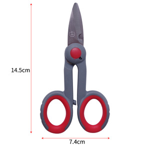 Ciseaux de pêche en acier inoxydable avec poignée rouge, coupe-ligne PE, ciseaux Dyneema, qualité industrielle - Product Image 4