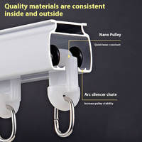 Rail de rideau flexible en alliage d'aluminium, rail simple pliable, rail droit et courbé pour montage au plafond et au mur pour fenêtre en baie